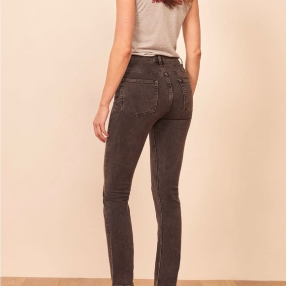 Reformation Liza Button Fly High-rise Straight In Yuma Women in size 25 and 26 - Picture 4 of 5